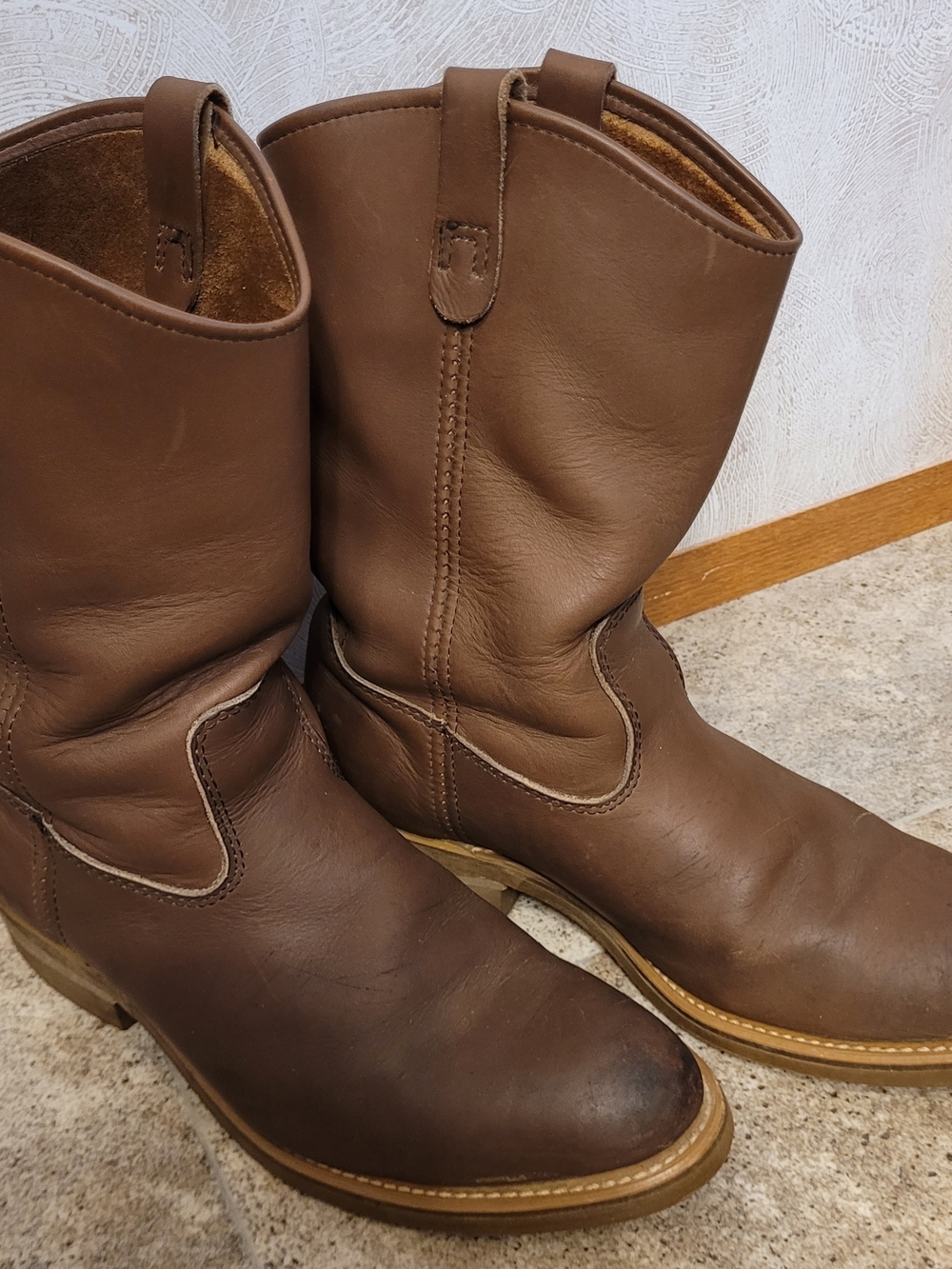 Men's Goodyear Chemicum Brown Leather  Pull-On Work Boots Sz. 9.5